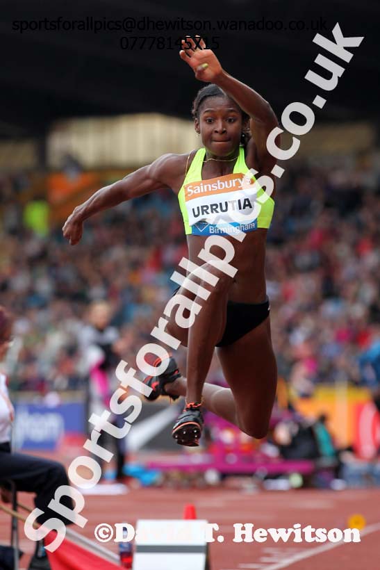 Yosiris Urrutia in the womens triple jump at the Sainsbury's Birmingham Grand Prix. Photos: David T. Hewitson/Sports for All Pics